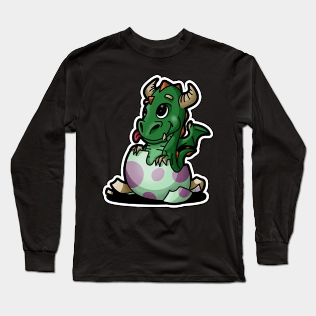 Baby Dragon Long Sleeve T-Shirt by LupaShiva